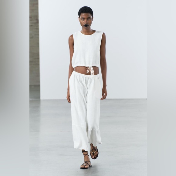 ZARA 100% LINEN MIDI SKIRT ZW COLLECTION - Picture 10 of 12